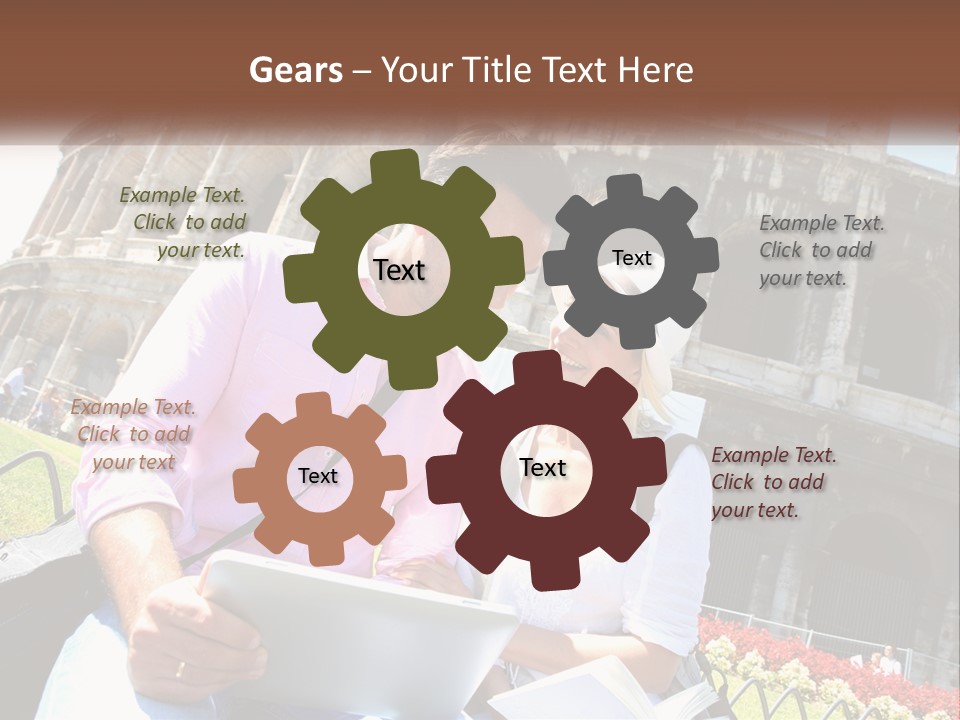 A Man And Woman Are Looking At Something On A Tablet PowerPoint Template