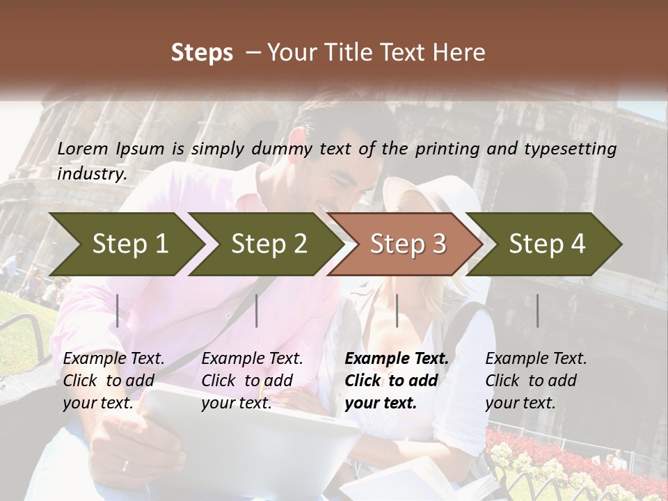 A Man And Woman Are Looking At Something On A Tablet PowerPoint Template