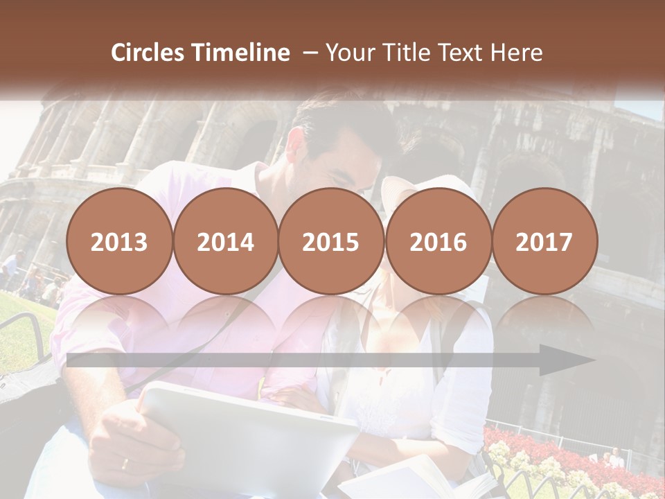 A Man And Woman Are Looking At Something On A Tablet PowerPoint Template