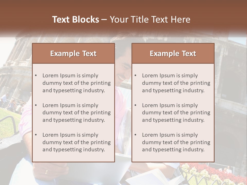 A Man And Woman Are Looking At Something On A Tablet PowerPoint Template