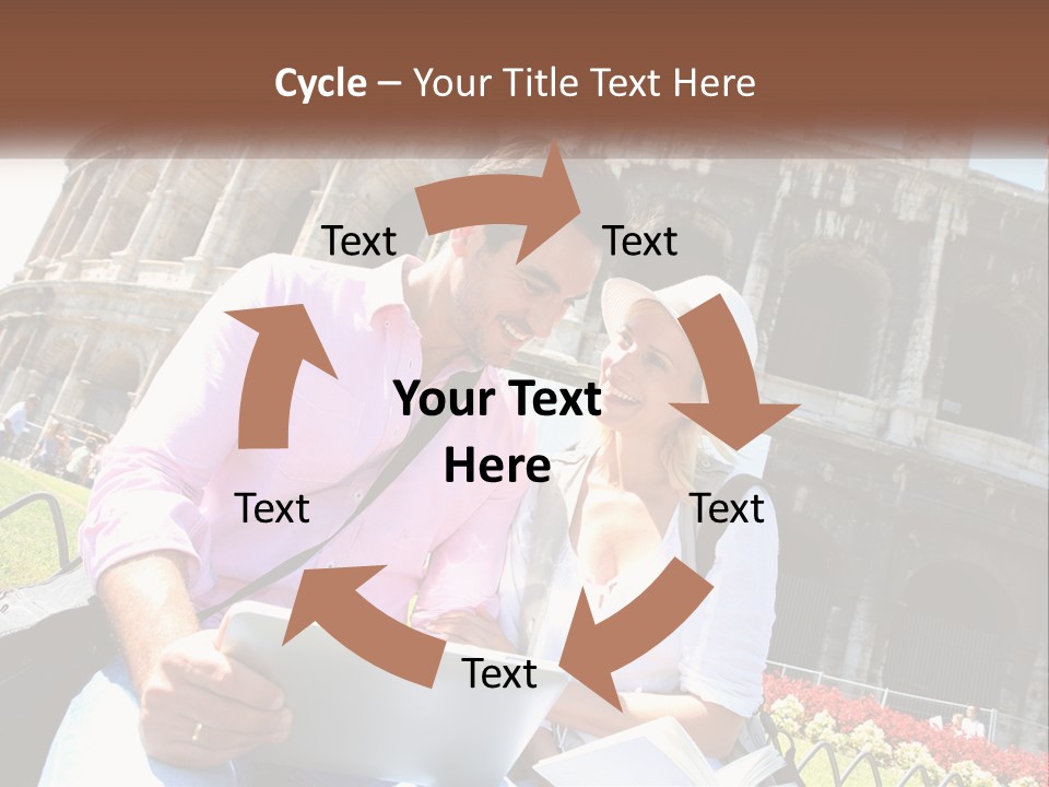 A Man And Woman Are Looking At Something On A Tablet PowerPoint Template