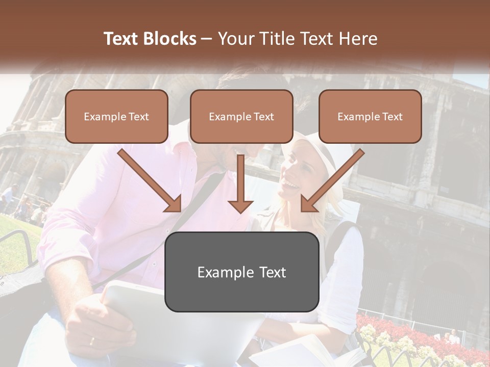 A Man And Woman Are Looking At Something On A Tablet PowerPoint Template