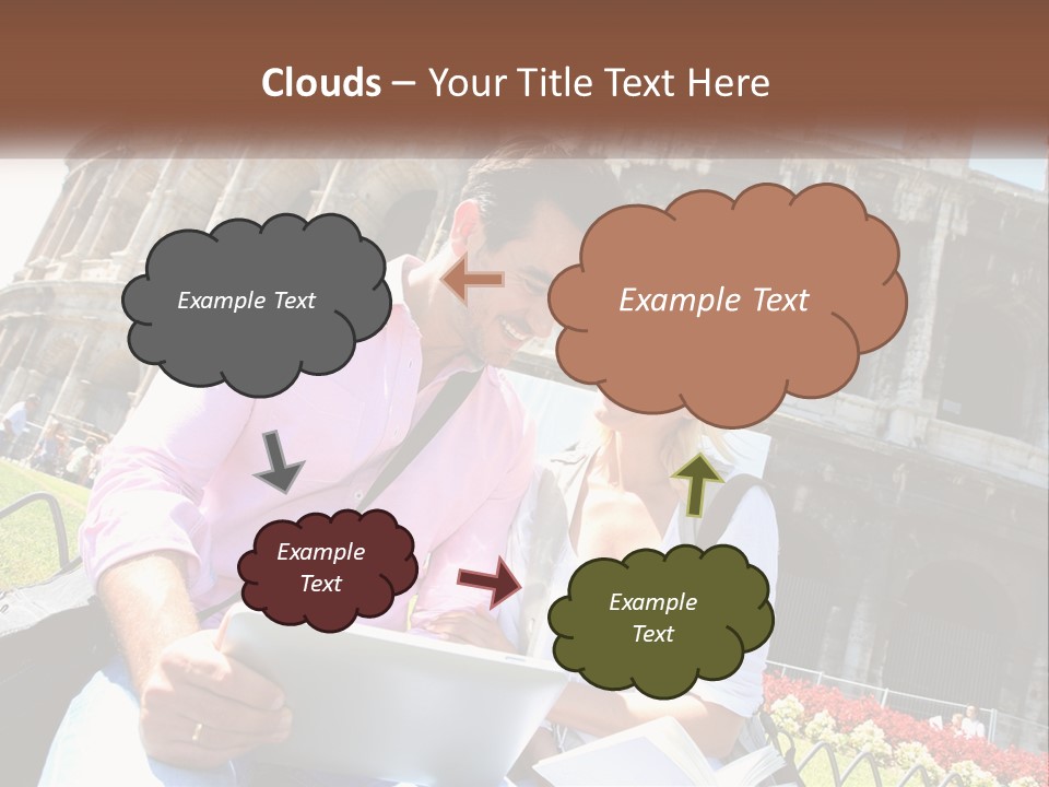 A Man And Woman Are Looking At Something On A Tablet PowerPoint Template
