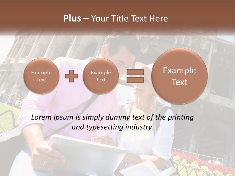 A Man And Woman Are Looking At Something On A Tablet PowerPoint Template