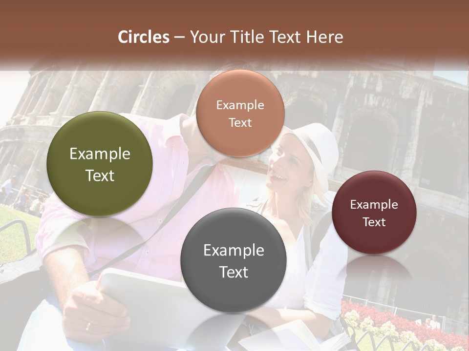 A Man And Woman Are Looking At Something On A Tablet PowerPoint Template