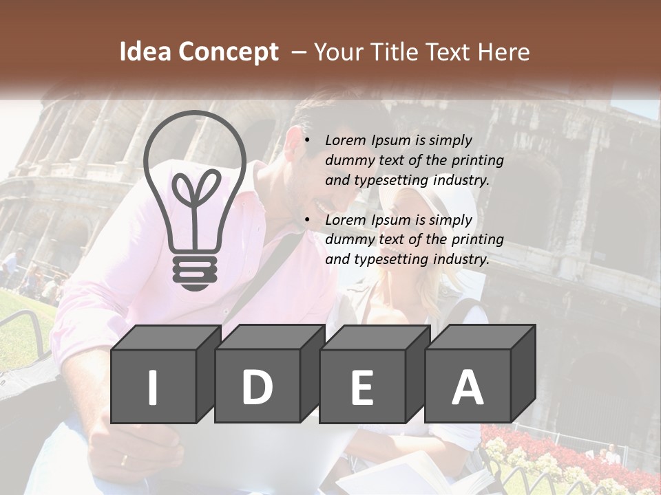 A Man And Woman Are Looking At Something On A Tablet PowerPoint Template