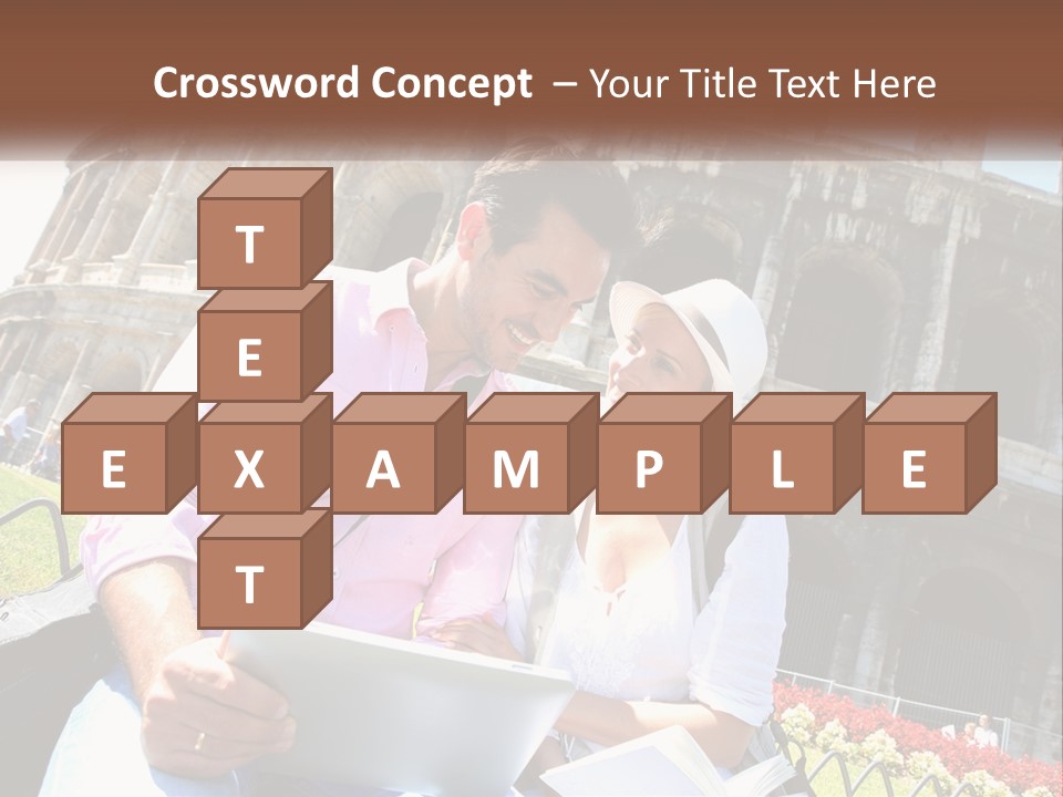 A Man And Woman Are Looking At Something On A Tablet PowerPoint Template