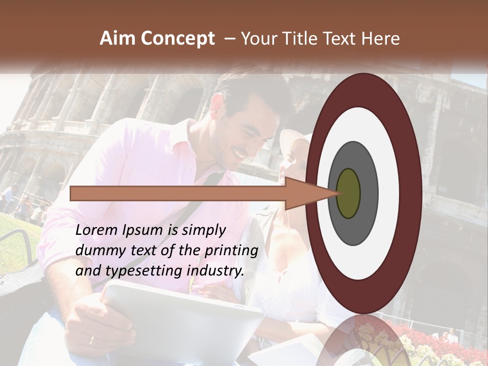 A Man And Woman Are Looking At Something On A Tablet PowerPoint Template