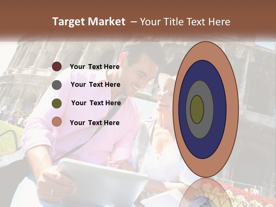 A Man And Woman Are Looking At Something On A Tablet PowerPoint Template