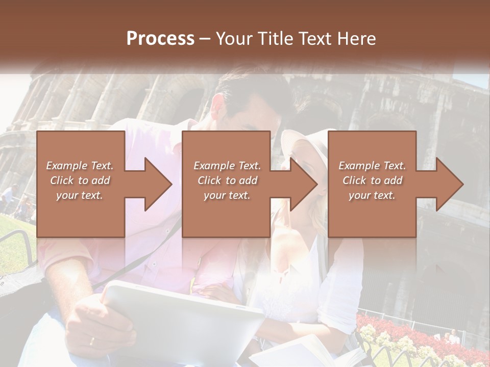 A Man And Woman Are Looking At Something On A Tablet PowerPoint Template