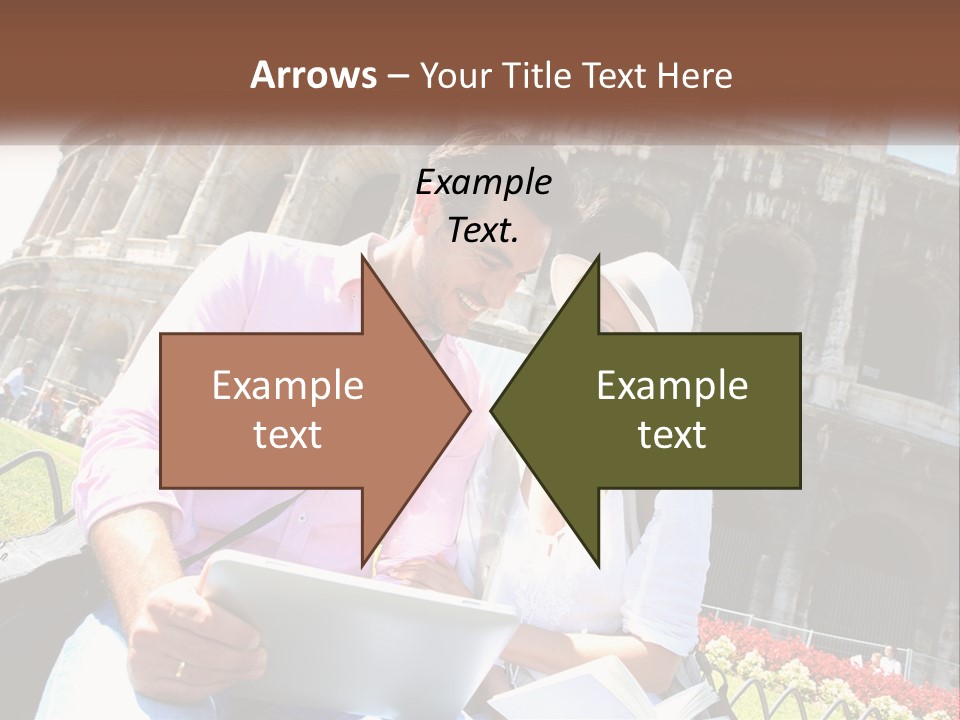 A Man And Woman Are Looking At Something On A Tablet PowerPoint Template