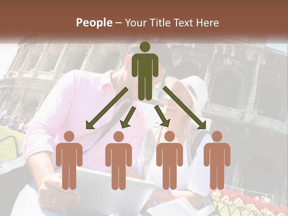 A Man And Woman Are Looking At Something On A Tablet PowerPoint Template