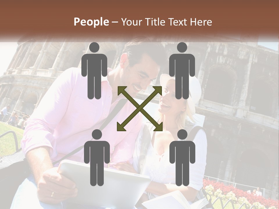 A Man And Woman Are Looking At Something On A Tablet PowerPoint Template