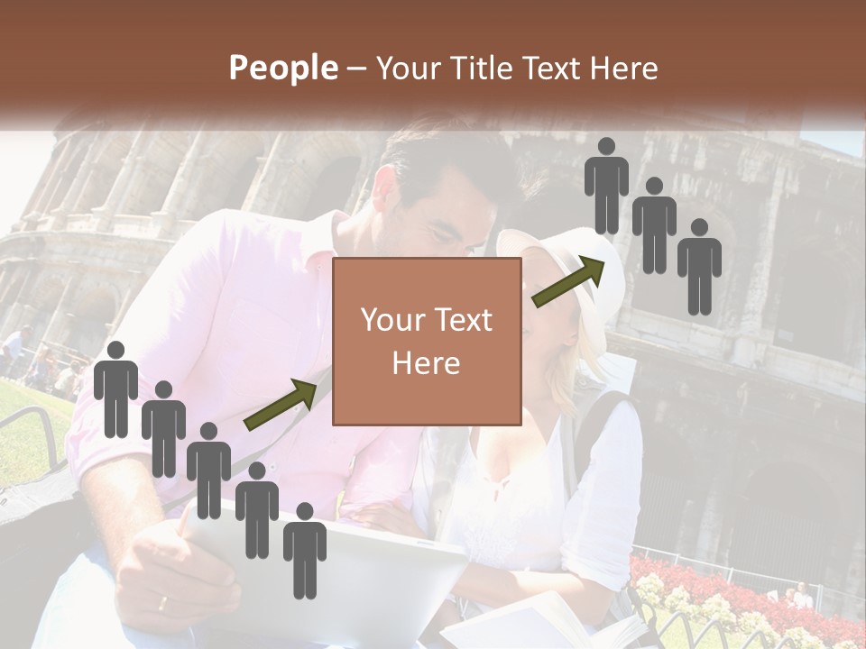 A Man And Woman Are Looking At Something On A Tablet PowerPoint Template