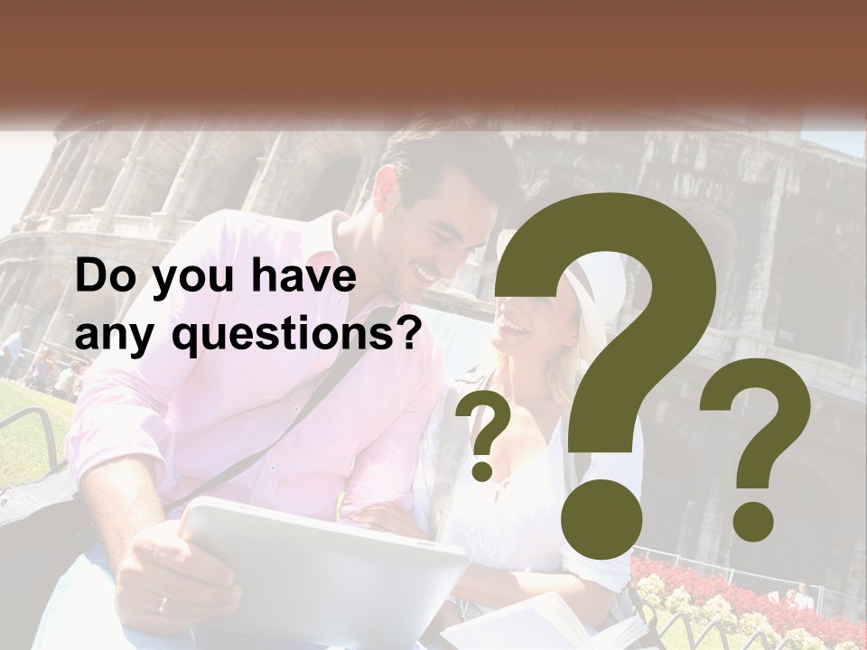 A Man And Woman Are Looking At Something On A Tablet PowerPoint Template