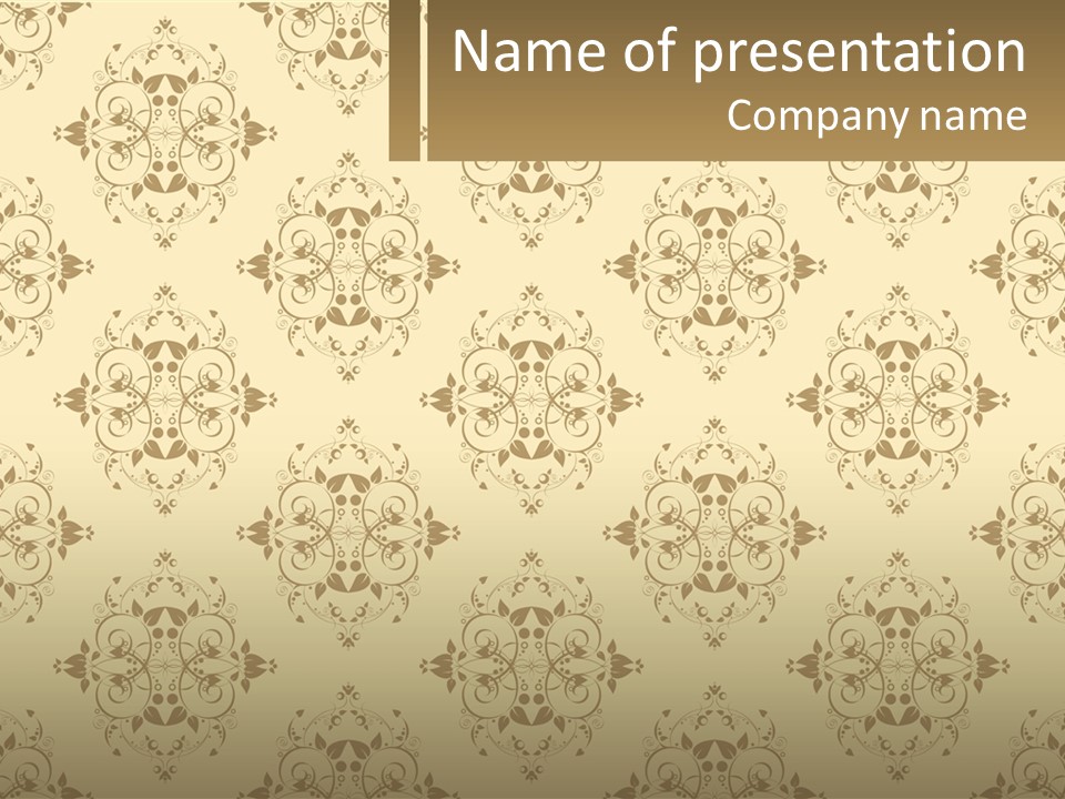 A Golden Background With A Floral Pattern On It PowerPoint Template