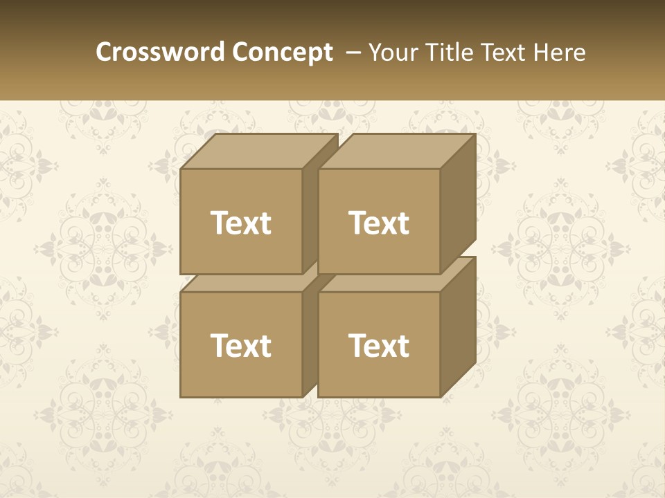 A Golden Background With A Floral Pattern On It PowerPoint Template