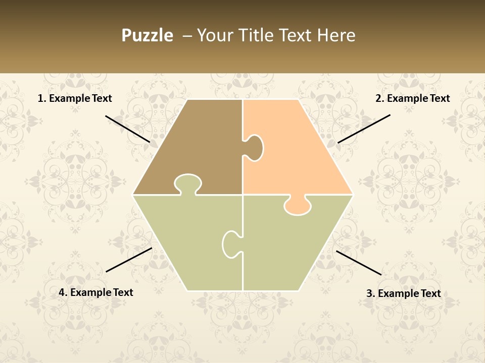 A Golden Background With A Floral Pattern On It PowerPoint Template