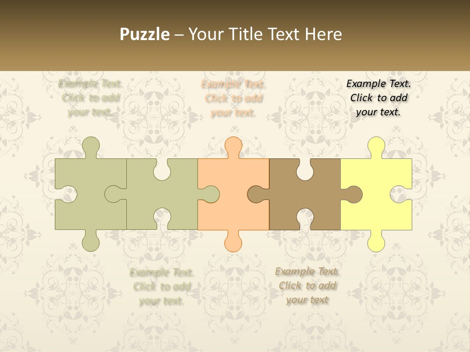 A Golden Background With A Floral Pattern On It PowerPoint Template