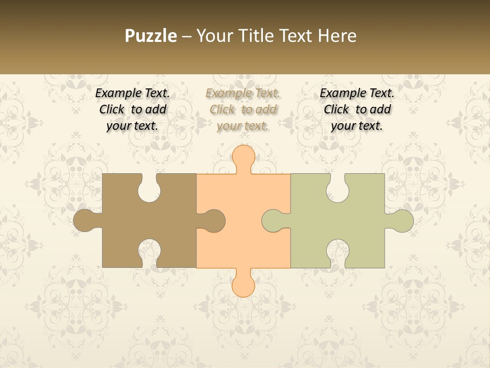 A Golden Background With A Floral Pattern On It PowerPoint Template