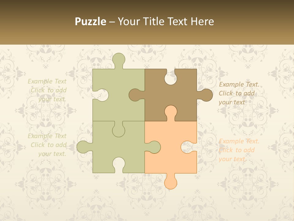 A Golden Background With A Floral Pattern On It PowerPoint Template