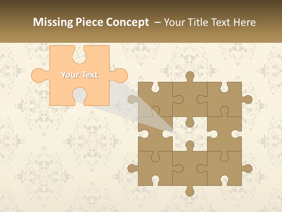 A Golden Background With A Floral Pattern On It PowerPoint Template