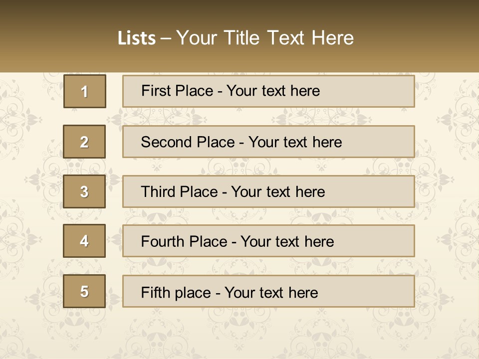 A Golden Background With A Floral Pattern On It PowerPoint Template