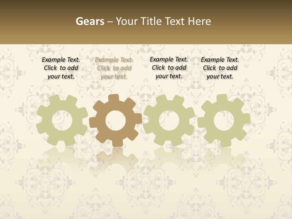 A Golden Background With A Floral Pattern On It PowerPoint Template