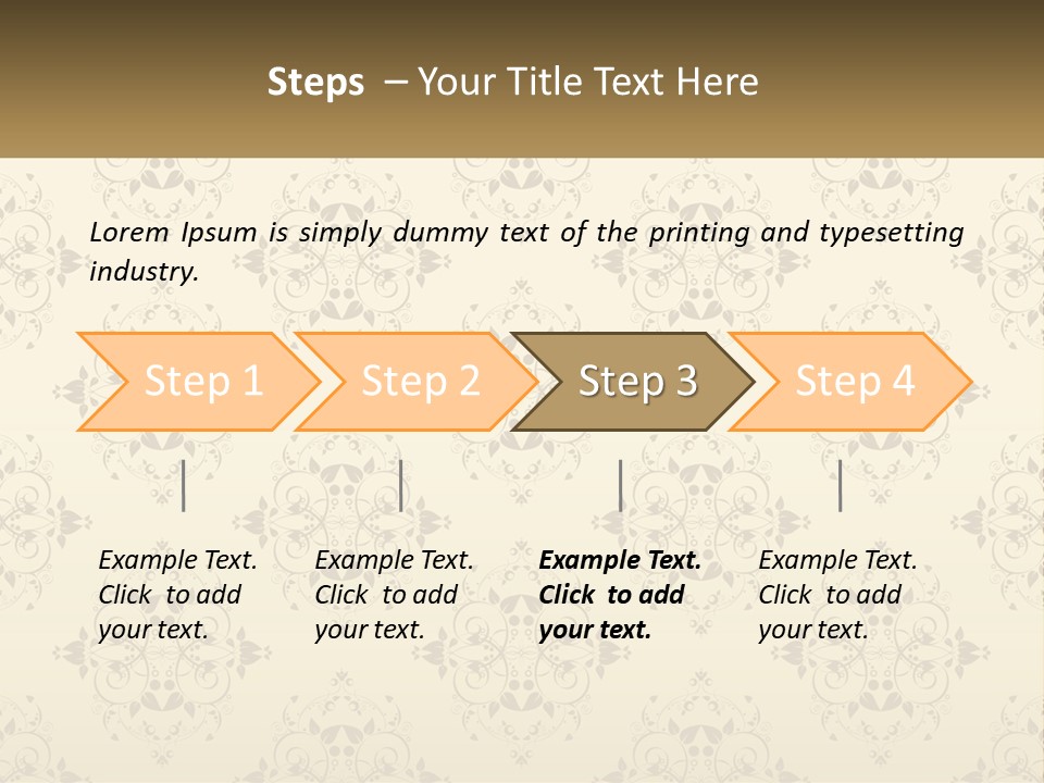 A Golden Background With A Floral Pattern On It PowerPoint Template