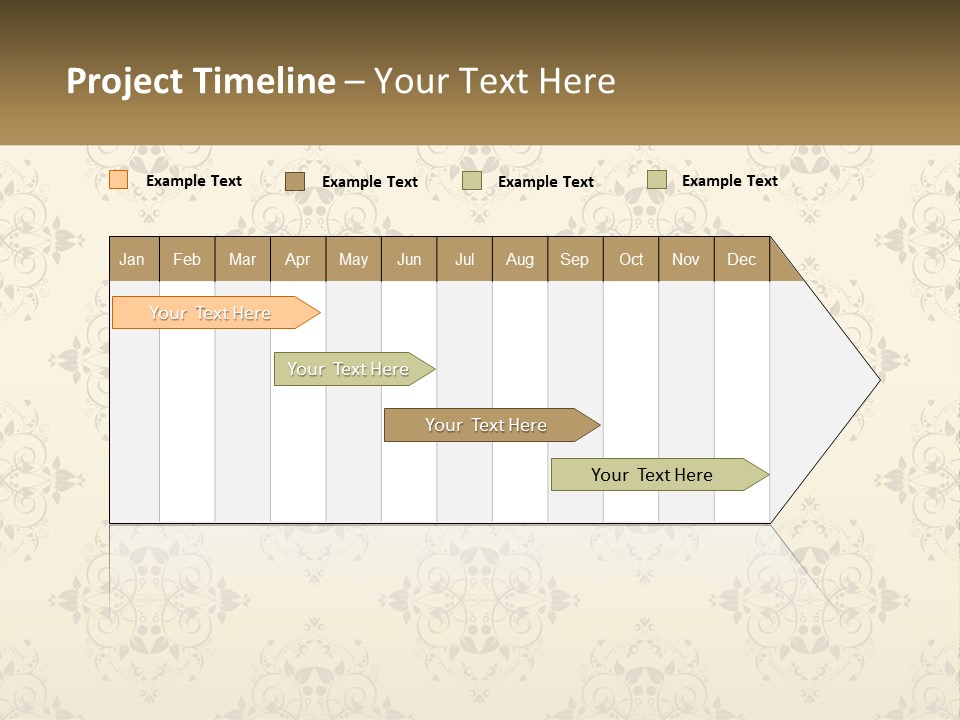 A Golden Background With A Floral Pattern On It PowerPoint Template