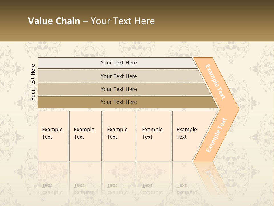 A Golden Background With A Floral Pattern On It PowerPoint Template