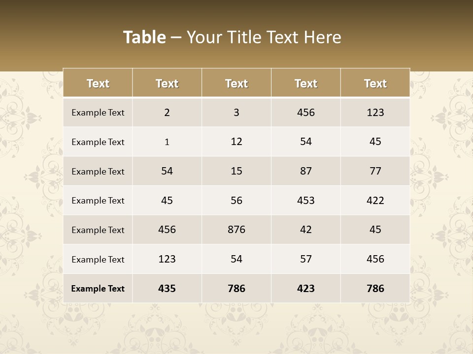 A Golden Background With A Floral Pattern On It PowerPoint Template