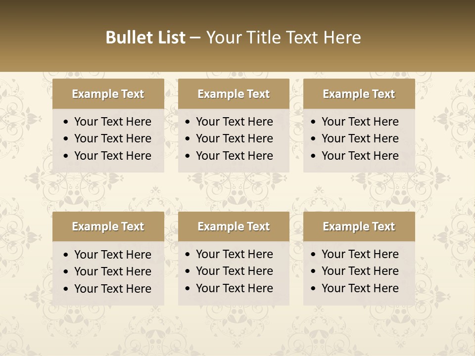 A Golden Background With A Floral Pattern On It PowerPoint Template