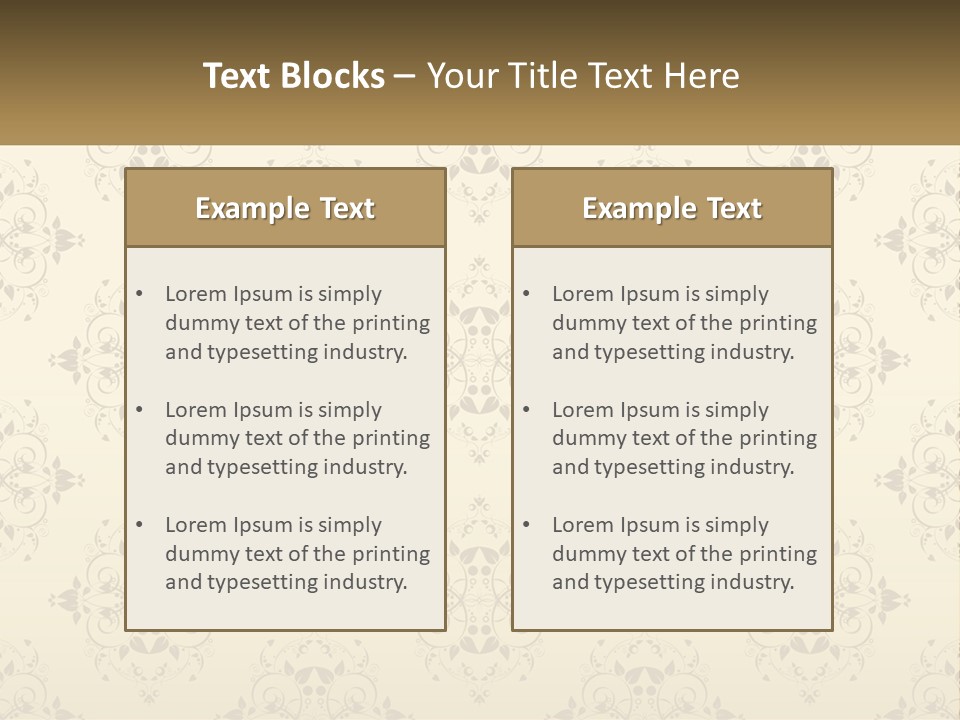 A Golden Background With A Floral Pattern On It PowerPoint Template