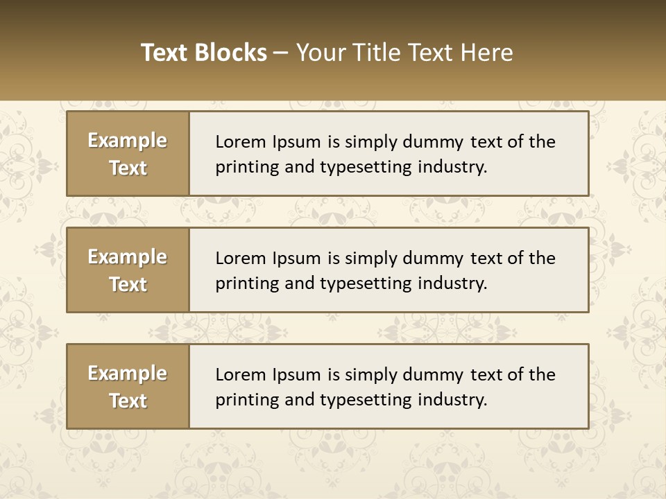 A Golden Background With A Floral Pattern On It PowerPoint Template