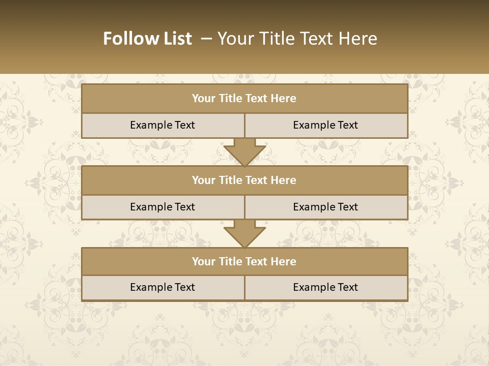 A Golden Background With A Floral Pattern On It PowerPoint Template