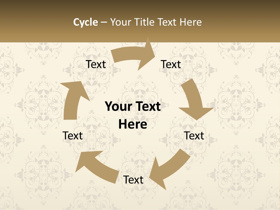 A Golden Background With A Floral Pattern On It PowerPoint Template