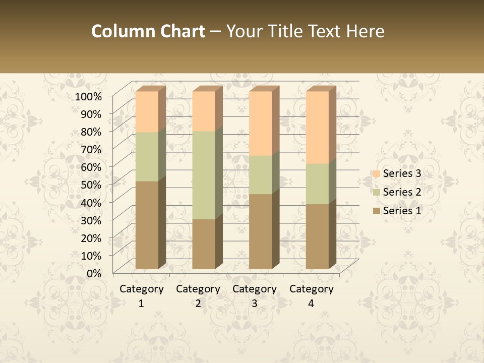 A Golden Background With A Floral Pattern On It PowerPoint Template