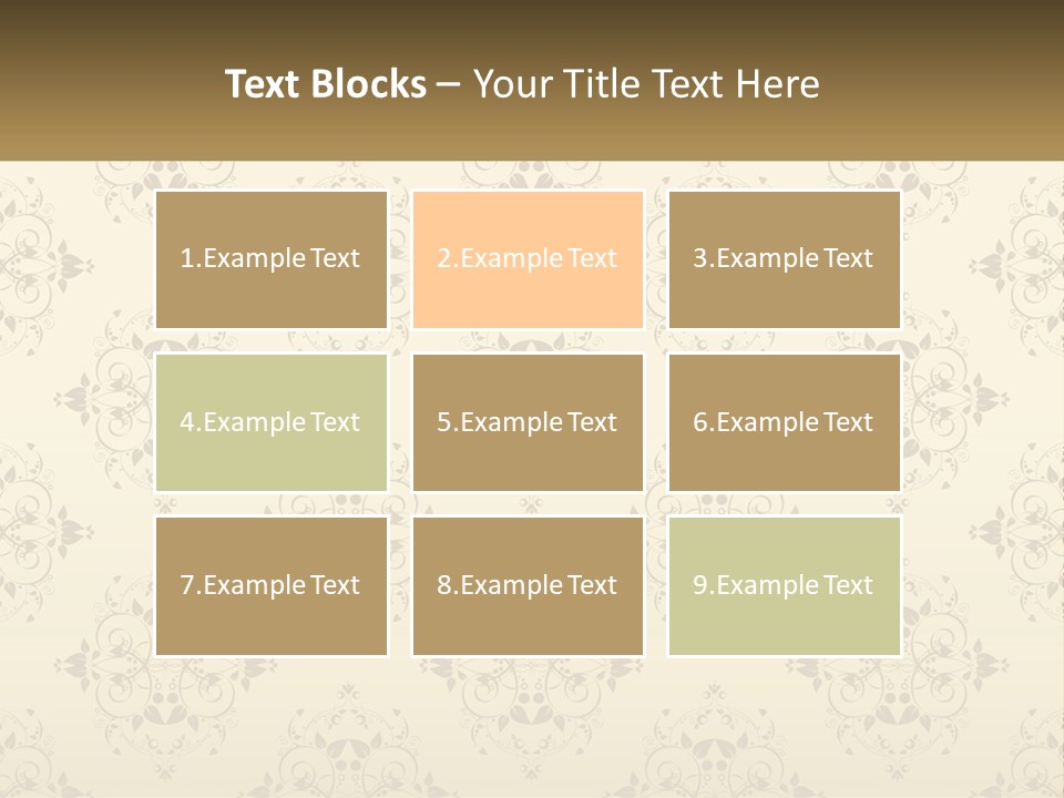 A Golden Background With A Floral Pattern On It PowerPoint Template