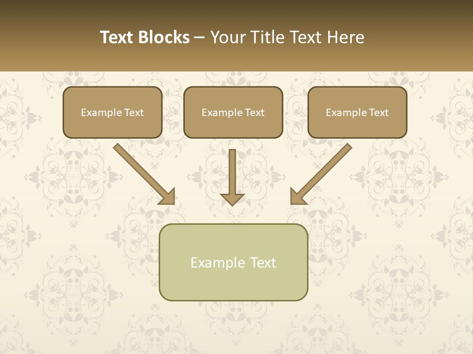 A Golden Background With A Floral Pattern On It PowerPoint Template