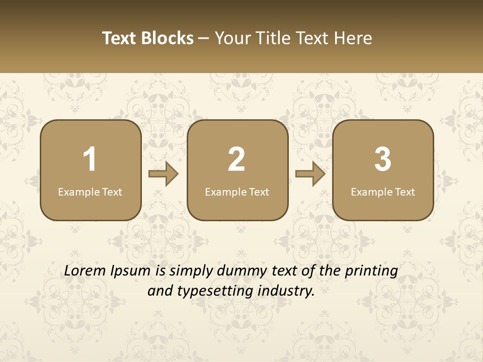 A Golden Background With A Floral Pattern On It PowerPoint Template