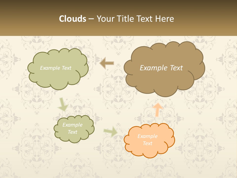 A Golden Background With A Floral Pattern On It PowerPoint Template