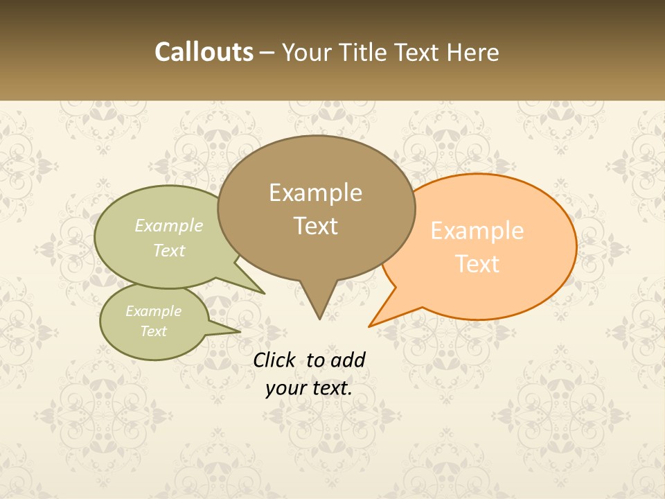 A Golden Background With A Floral Pattern On It PowerPoint Template