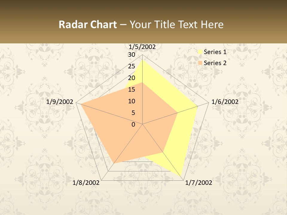 A Golden Background With A Floral Pattern On It PowerPoint Template
