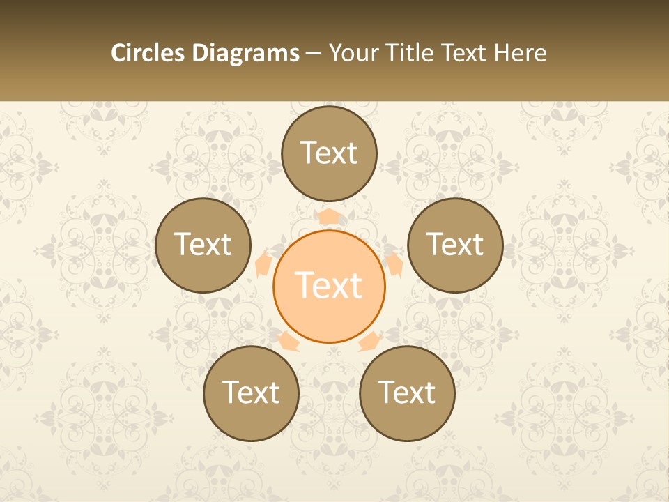 A Golden Background With A Floral Pattern On It PowerPoint Template