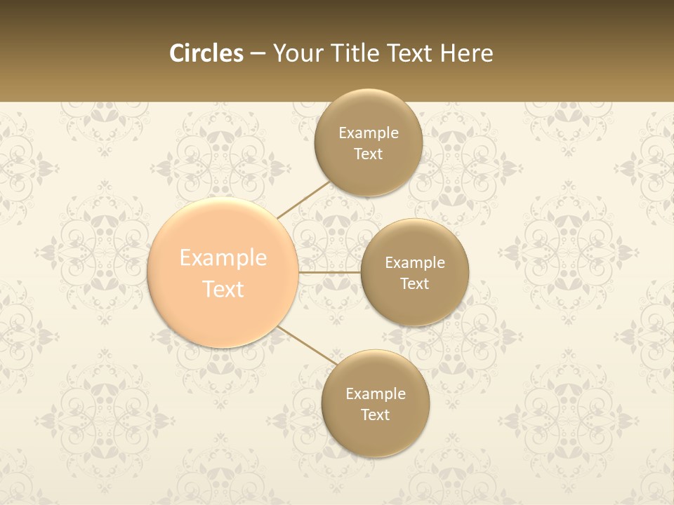 A Golden Background With A Floral Pattern On It PowerPoint Template