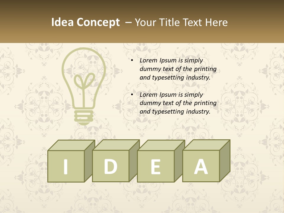 A Golden Background With A Floral Pattern On It PowerPoint Template