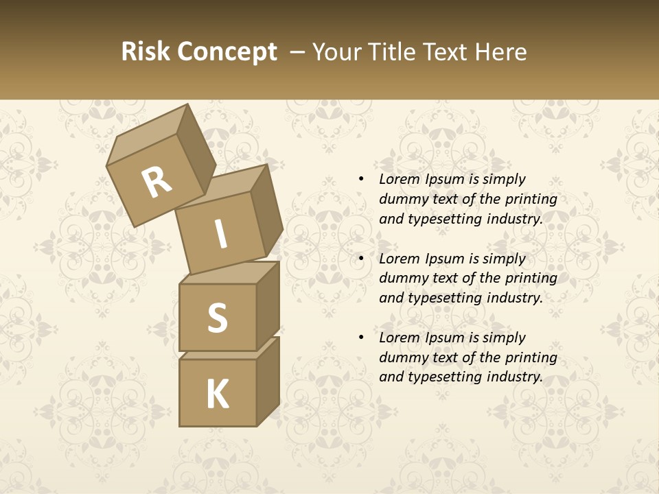 A Golden Background With A Floral Pattern On It PowerPoint Template