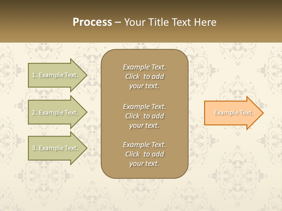 A Golden Background With A Floral Pattern On It PowerPoint Template