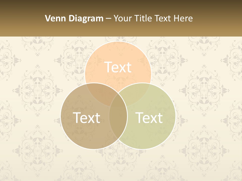 A Golden Background With A Floral Pattern On It PowerPoint Template